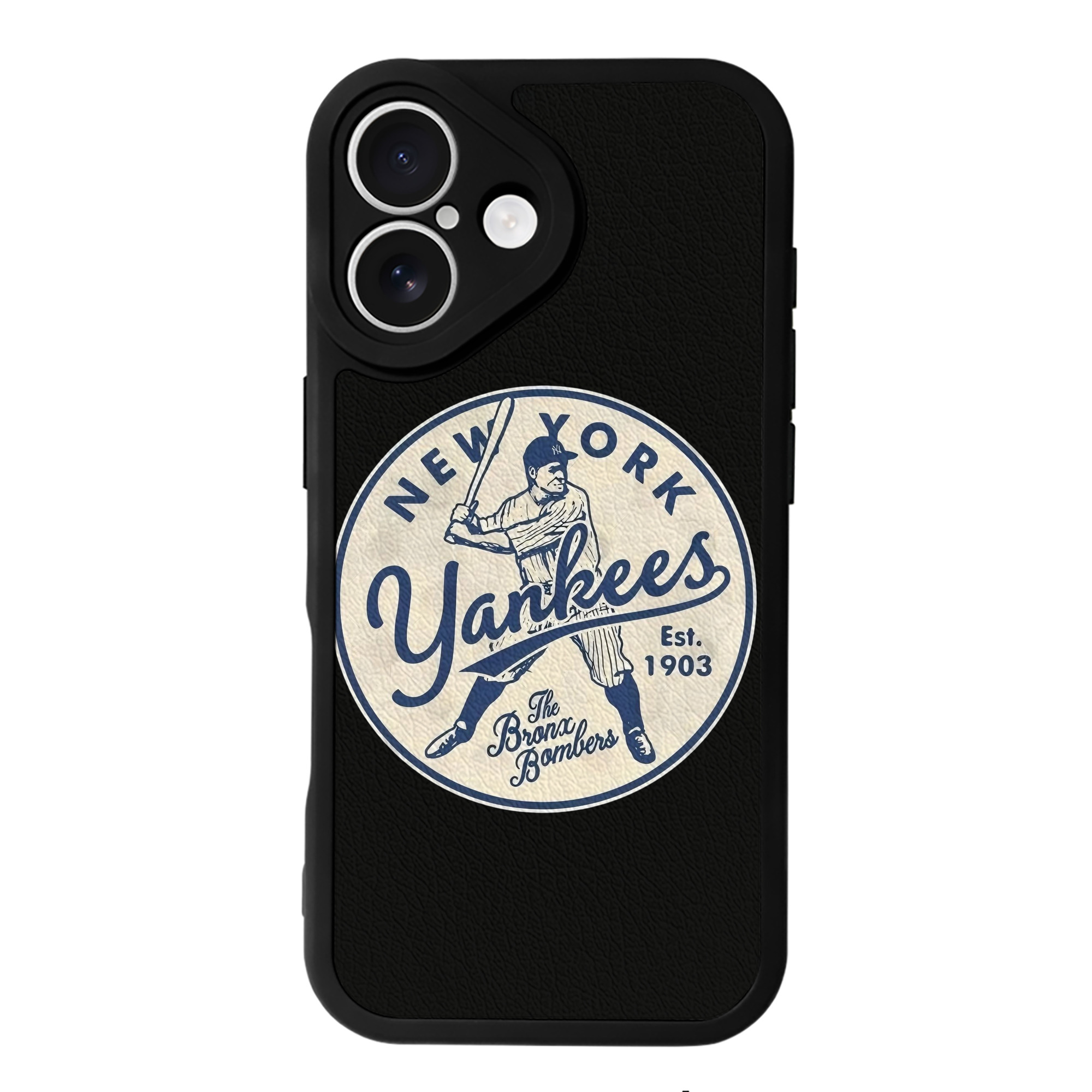 New York Yankees The Bronx Bombers Estd 1903 IPhone 16 Silicone Leather Case – UV Print, Lambskin Texture – Perfect Fit, Wireless Charging Compatible, Scratch Resistant, Precise Cutouts – Stylish Protection For IPhone 16